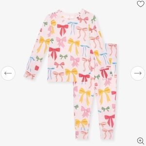 Posh Peanut Classic Pajama Set Shawna Bow Print Size 2T NWT